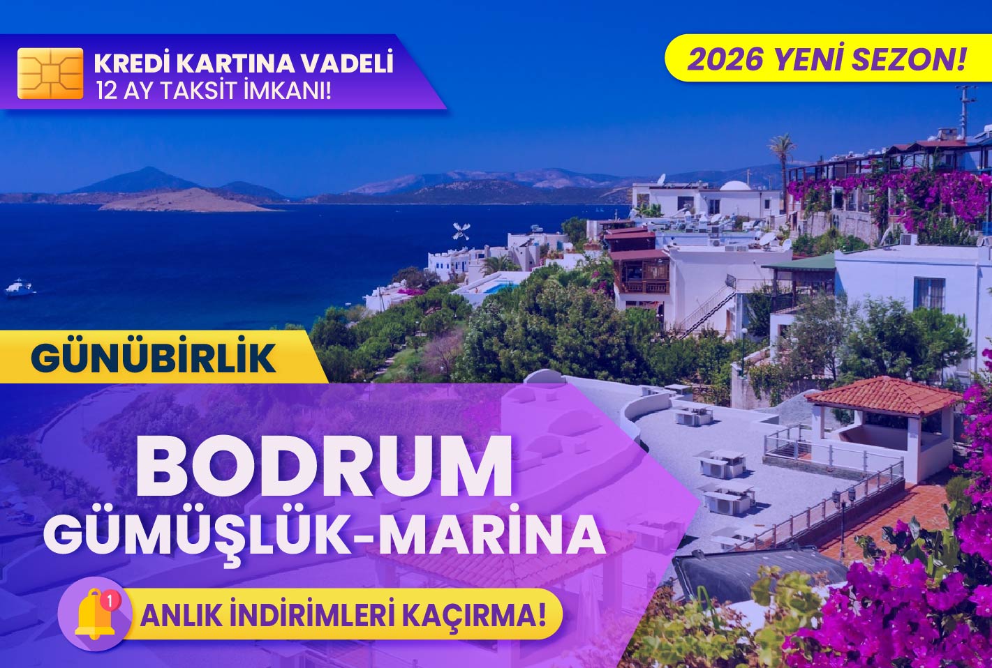 Bodrum - Gümüşlük -Gümbet - Yel Değirmenleri - Marina Turu (Günübirlik)